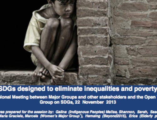 Sustainable Development Goals (SDGs) designed to eliminate inequalities and poverty