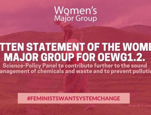 Written statement of the Women’s Major Group for OEWG1.2. : Science-Policy Panel to contribute further to the sound management of chemicals and waste and to prevent pollution