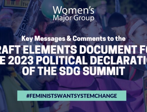 WMG’s Key Messages & Comments to the Draft Elements Document for the 2023 Political Declaration of the SDG Summit